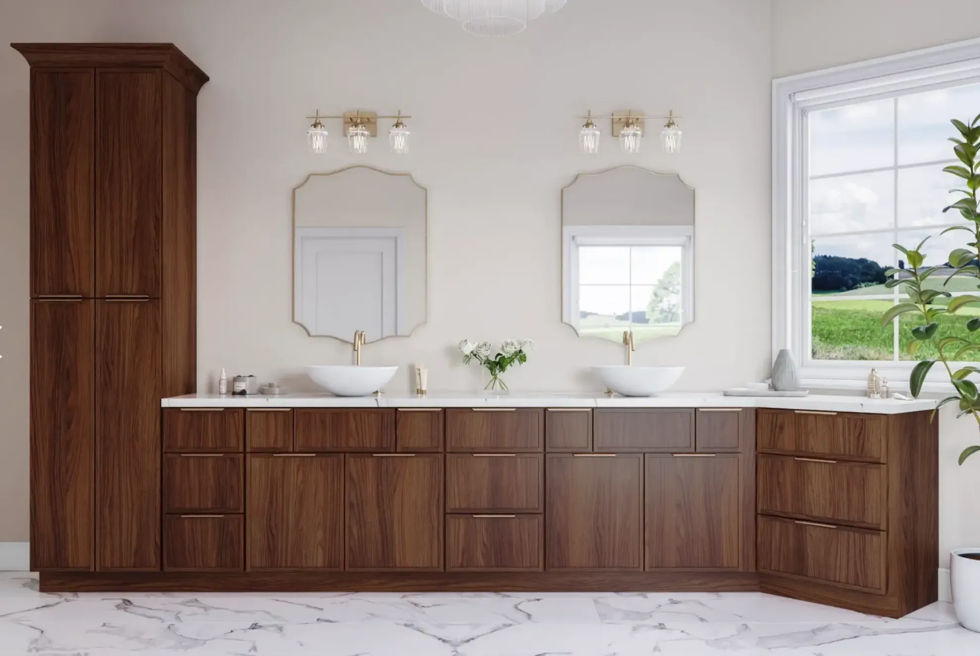 Slim Walnut Shaker Kitchen Cabinets - Image 5