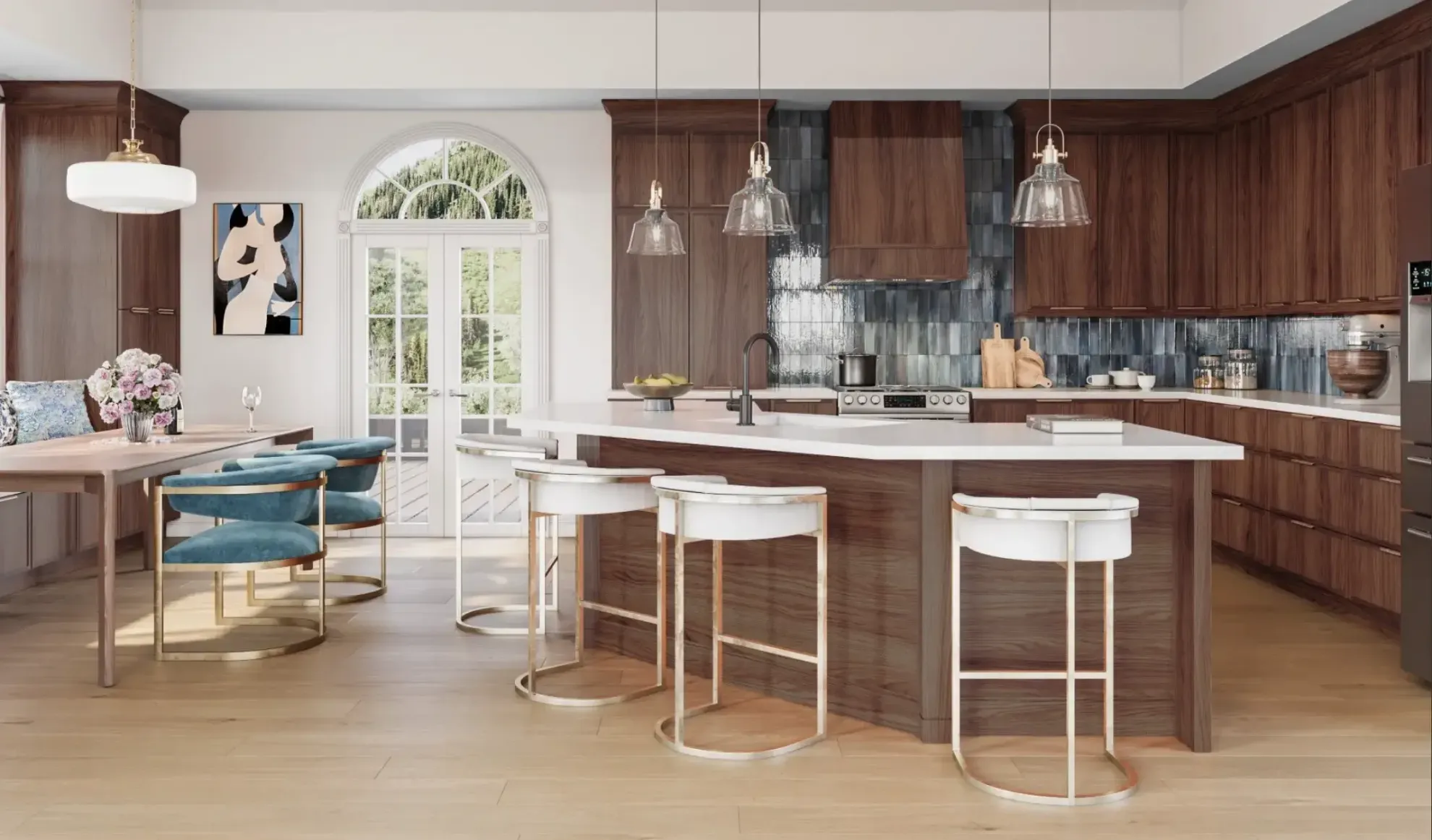 Slim Walnut Shaker Kitchen Cabinets - Image 6