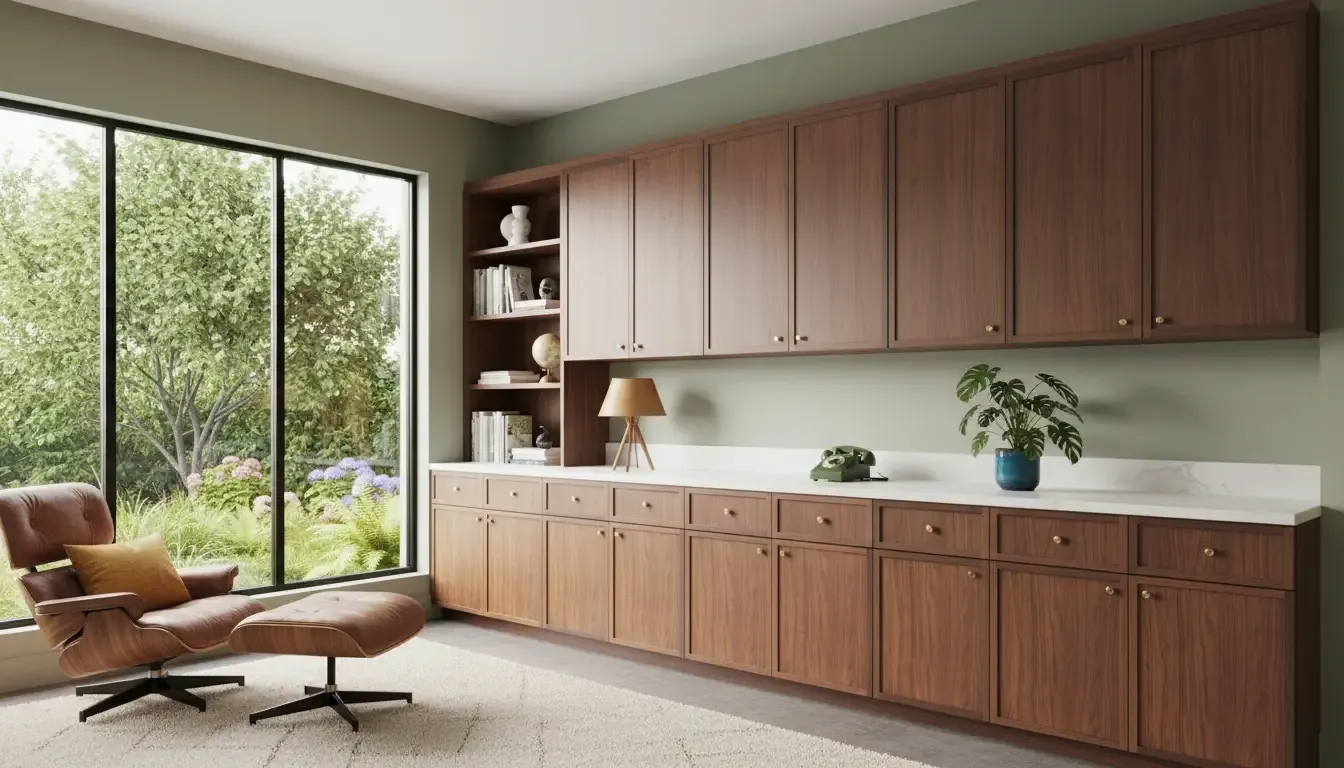Slim Walnut Shaker Kitchen Cabinets - Image 7